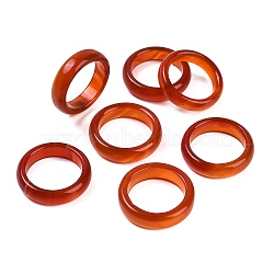 Dyed & Heated Natural Agate Finger Rings for Women, FireBrick, 5.5mm, Inner Diameter: 17~17.5mm(RJEW-Z075-02D)