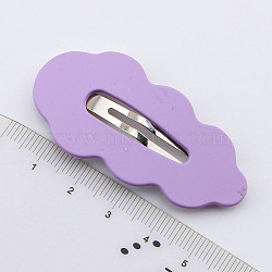 Cute Cream Color Leaf Shape Alloy Snap Hair Clips, Non-Slip Barrettes Hair Accessories for Girls, Women, Lilac, 54mm(OHAR-PW0003-094J)