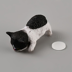 PVC Cat Display Decorations, for Home Office Desk Decoration, Black, 37x22x20mm(DJEW-WH0063-64I)