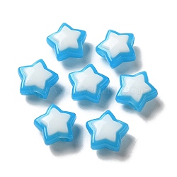 Imitation Jelly Transparent Acrylic Beads, Two Tone, Star, Blue, 17x18x3mm, Hole: 3.5mm, 20pcs/set(SACR-R741-03B)