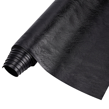 PU Leather Fabric, DIY Craft, Garment Accessories, Black, 1400x0.7mm, 2M/Set.
