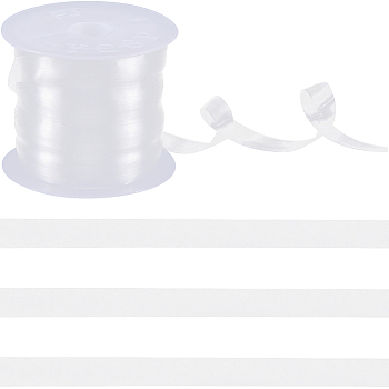 Flat Invisible Stretchy TPU(Thermoplastic Polyurethane) Elastic Strap, Frosted Ribbon with Spool, for DIY Bra Lingerie Swimwear, Clear, 8x0.2mm, about 10.94 Yards(10m)/Roll