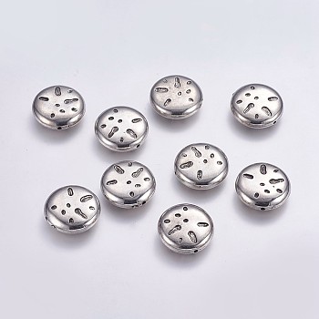 CCB Plastic Beads, Flat Round, Antique Silver, 20.5x6mm, Hole: 1mm