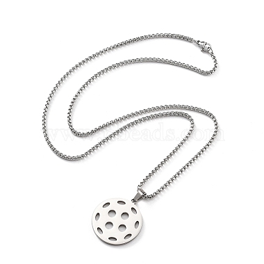 201 Colliers à chaîne en acier inoxydable avec pendentif pickleball pour femmes et hommes(NJEW-H050-01A-P)-4