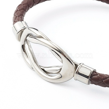 Braided Imitation Cowhide Leather Cord Bracelets for Couple(BJEW-JB06443)-5