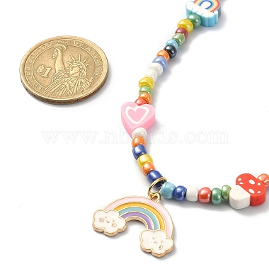 Alloy Enamel Rainbow Pendant Necklace(NJEW-JN04348)-2