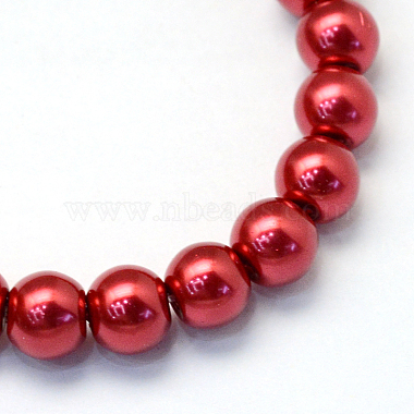 Baking Painted Pearlized Glass Pearl Round Bead Strands(HY-Q330-8mm-51)-2