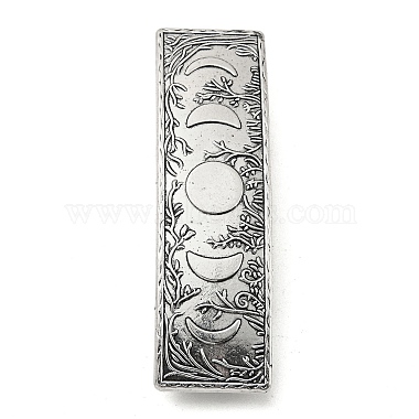 Rectangle with Moon Phase Pattern Alloy Hair Barrettes(PHAR-G011-01AS)-2