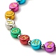 Flat Round with Letter Beaded Stretch Bracelet for Women(BJEW-JB07553-03)-4