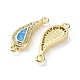 Rack Plating Brass Micro Pave Clear Cubic Zirconia Connector Charms(KK-C041-30G)-2