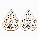 Undyed Natural Hollow Wooden Big Pendants(WOOD-N007-109)-2