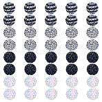 40Pcs 4 Colors Resin Rhinestone Beads, with Acrylic Round Beads Inside, for Bubblegum Jewelry, Mixed Color, 20x18mm, Hole: 2~2.5mm, 10pcs/color(RESI-ME0001-06)