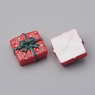 Opaque Resin Cabochons, for Jewelry Making, Christmas Gift, Red, 20x20x9.5mm(RESI-CJC0001-38F)