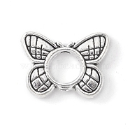 Tibetan Style Alloy Bead Frame, Butterfly, Antique Silver, 12x15.5x3mm, Hole: 1.4mm(TIBE-WH0002-09AS)