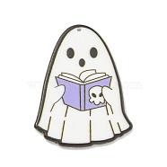 Halloween Theme Acrylic Pendants, Ghost, Purple, 38.5x32.5x2.5mm, Hole: 1.4mm(SACR-S033-01A)