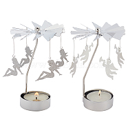 Gorgecraft 2 Sets 2 Style Stainless Steel Rotating Butterfly Tealight Candle Holder, for Candle Lover, Romantic Wedding, Christmas Party, Mixed Color, 1 set/style(DJEW-GF0001-21)