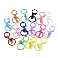 Spray Painted Alloy Keychain Lobster Clasps, Ring Snap Hook, with Iron Ring, Mixed Color, 68.5mm(PALLOY-K004-03)