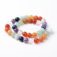 Natural Mixed Stone Beads Strands, Faceted, Round, 12mm, Hole: 1.5mm, about 31pcs/strand, 14.5 inch(G-J376-24-12mm)