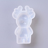 Silicone Molds, Resin Casting Molds, For UV Resin, Epoxy Resin Jewelry Making, Bear, White, 75x45x22mm(DIY-G010-65)