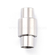 304 Stainless Steel Magnetic Clasps with Glue-in Ends, Column, Stainless Steel Color, 20x10mm, Hole: 6mm(STAS-F276-04P)