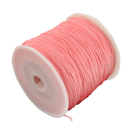 Braided Nylon Thread, Chinese Knotting Cord Beading Cord for Beading Jewelry Making, Light Coral, 0.8mm, about 100yards/roll(NWIR-R006-0.8mm-182)