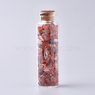 Glass Wishing Bottle, For Pendant Decoration, with Natural Agate Chip Beads Inside and Cork Stopper, 22x71mm(DJEW-L013-A12)