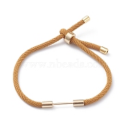 Braided Nylon Cord Bracelet Making, with Brass Findings, Dark Goldenrod, 9-1/2 inch(24cm), Link: 30x4mm(MAK-A017-D01-11G)
