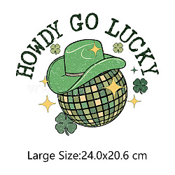 Saint Patrick's Day Theme PET Sublimation Stickers, Heat Transfer Film, Iron on Vinyls, for Clothes Decoration, Hat, 206x240mm(PW-WG11031-02)