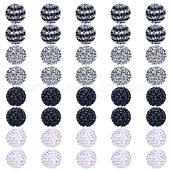 40Pcs 4 Colors Resin Rhinestone Beads, with Acrylic Round Beads Inside, for Bubblegum Jewelry, Mixed Color, 20x18mm, Hole: 2~2.5mm, 10pcs/color(RESI-ME0001-06)