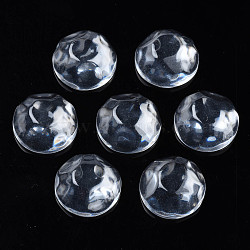 Transparent Resin Cabochons, Water Ripple Cabochons, Half Round, Clear, 17.5x7.5~8mm(CRES-N031-005A-A01)