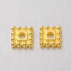 Tibetan Style Alloy Spacer Beads, Cadmium Free & Lead Free, Square, Golden, 7x7x2mm, hole: 2mm(TIBEB-P002-02G-RS)