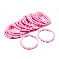 Girl's Hair Accessories, Nylon Thread Elastic Fiber Hair Ties, Ponytail Holder, Pearl Pink, 44mm(OHAR-J022-17)