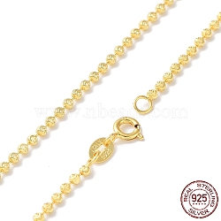 925 Sterling Silver Ball Chain Necklace for Women, with S925 Stamp, Real 18K Gold Plated, 18-1/8 inch(46cm)(NJEW-A014-03G)