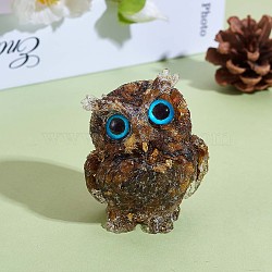 Crystal Owl Figurine Collectible, Crystal Owl Glass Figurine, Crystal Owl Figurine Ornament, for Home Office Decor Gifts Owl Lovers, Brown, 60x51x43mm(JX545G)