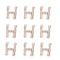 Alloy Cabochons, Nail Art Studs, Nail Art Decoration Accessories for Women, Rose Gold, Letter.H, 6x5x1mm(MRMJ-WH0063-48S-H)