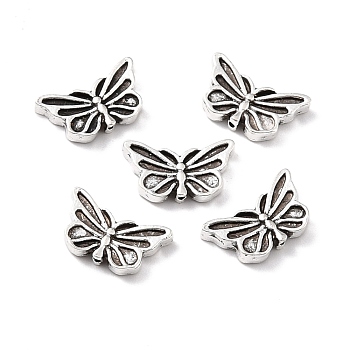 Alloy Beads, Butterfly, Antique Silver, 9.5x16x2.5mm, Hole: 1mm