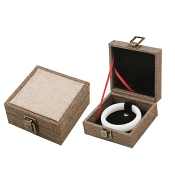 Linen Single Bracelet Gift Boxes, Square, Wheat, 11x11x5.3cm