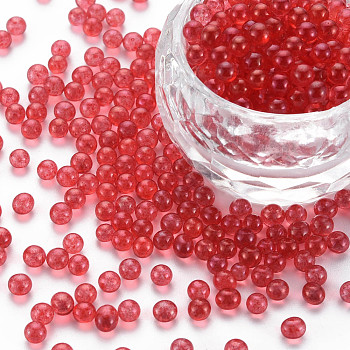 DIY 3D Nail Art Decoration Mini Glass Beads, Tiny Caviar Nail Beads, AB Color Plated, Round, Crimson, 3.5mm, about 450g/bag