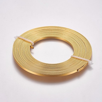 Aluminum Wire, Flat, Goldenrod, 3mm, about 5m/roll