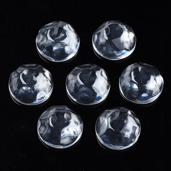 Transparent Resin Cabochons, Water Ripple Cabochons, Half Round, Clear, 17.5x7.5~8mm