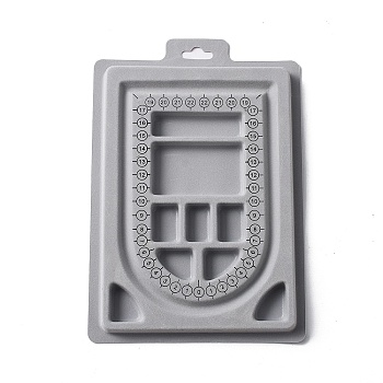 Resin Flocking Bead Design Boards, for Necklace Making, Light Grey, 23.1x15.8x1.2cm