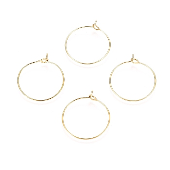 Ion Plating(IP) 316L Surgical Stainless Steel Hoop Earring Findings, Wine Glass Charms Findings, Golden, 20x0.7mm, 21 Gauge