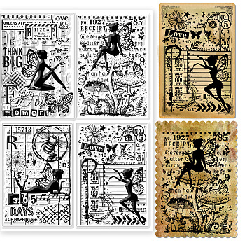 Custom PVC Plastic Stamps, for DIY Scrapbooking, Photo Album Decorative, Cards Making, Stamp Sheets, Film Frame, Angel & Fairy, 29.7x21cm