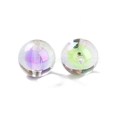 UV Plating Rainbow Iridescent Acrylic Beads(OACR-H112-16D)-2