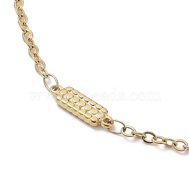 Ion Plating(IP) 304 Stainless Steel Rectangle Link Chain Necklace(NJEW-K249-05G)-2