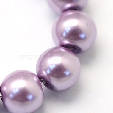 Baking Painted Pearlized Glass Pearl Round Bead Strands(HY-Q330-8mm-44)-2