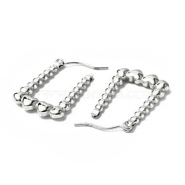 Boucles d'oreilles créoles rectangulaires en acier inoxydable anti-ternissement 304 pour femmes(STAS-B034-12P)-2