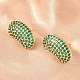 Brass Micro Pave Cubic Zirconia Stud Earrings(EJEW-K324-09G-03)-3
