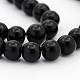 Black Opaque Glass Round Beads Strands(X-GR8mm27Y)-1