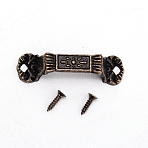 Zinc Alloy Handle, with Screw, Jewelry Box Accessories, Antique Bronze, 39x11x10.5mm, Hole: 2.5mm(PALLOY-WH0071-27AB)